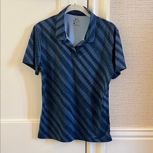 Nike Dri-FIT Navy Blue Diagonal Dot Polo